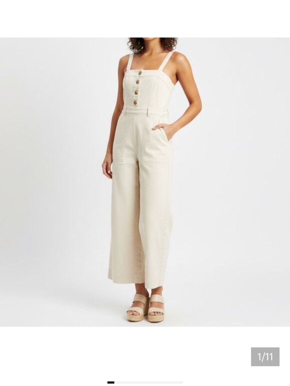 Urban Outfitters Cream Textured Button-Front Top